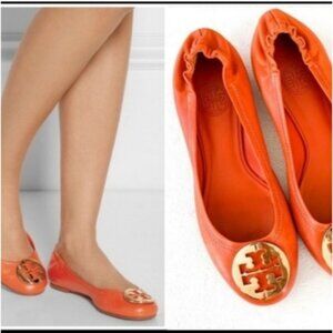 TORY BURCH | Reva Orange Ballet Flats Sz 7 7.5